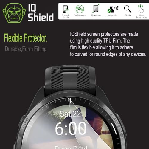 IQShield Screen Protector Compatible with Garmin Forerunner® 970/570/965 (47mm) (6-Pack) Ultra Thin, Anti-Scratch Anti-Bubble Clear TPU Film - Image 3