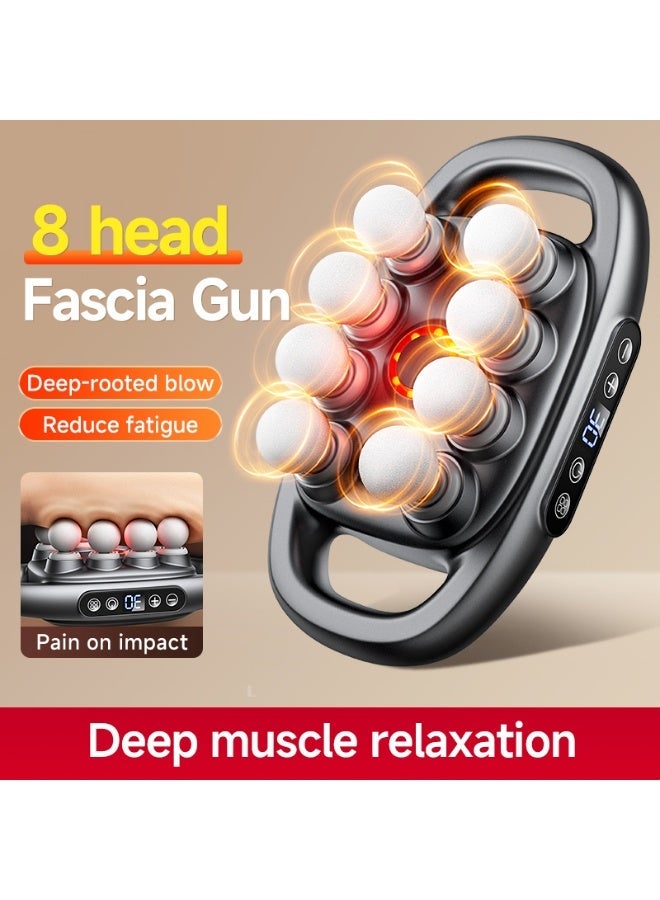 jocelee 8-Head Massage Gun 3 Modes & 30 Intensity Levels - Type-C Fast Charging Full Body Hands-Free Massager for Muscle Pain Relief for Back Legs and Shoulders - Image 1