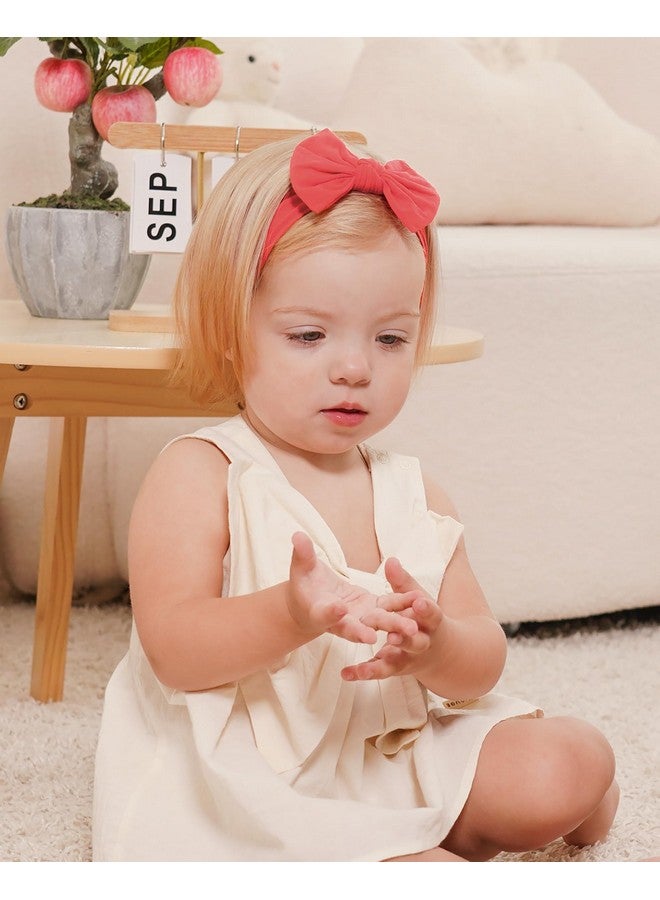 چولي بوز 12 قطعة عصابات رأس من النايلون للأطفال مع ربطة شعر مرنة للفتيات حديثي الولادة والأطفال الصغار إكسسوارات شعر الأطفال مجموعة ألوان فاتحة ناعمة - Image 3