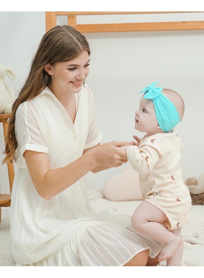 چولي بوز 12 قطعة عصابات رأس من النايلون للأطفال مع ربطة شعر مرنة للفتيات حديثي الولادة والأطفال الصغار إكسسوارات شعر الأطفال مجموعة ألوان فاتحة ناعمة - Image 2