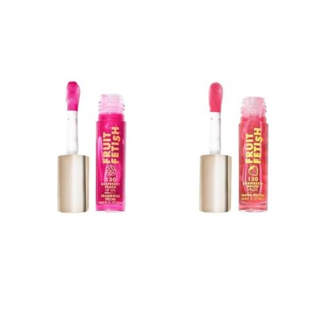 Milani Fruit Fetish Lip Oil Bundle with Vitamin E for Instant Hydration, Fruit Extract Infused Lip Treatment and Moisturizing Lip Gloss - Raspberry Peach + Strawberry Melon, 2pk - Image 1