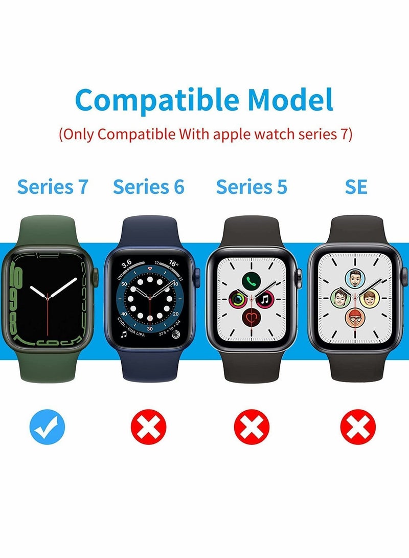 Hard PC Case Compatible with Apple Watch Series 7 45mm,Tempered Glass Screen Protector, Full Coverage, Touch Sensitive, Ultra-Thin HD Clear Bumper Protective Cover-Black/Clear/Blue - Image 5