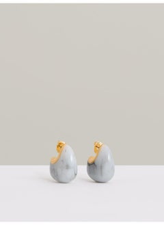 REISS Carlotta: Curve Marble Scoop Earrings  - Image 1