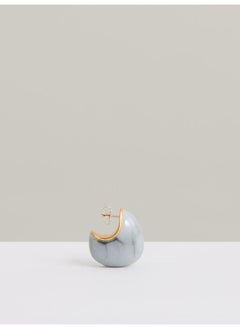 REISS Carlotta: Curve Marble Scoop Earrings  - Image 3