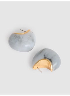 REISS Carlotta: Curve Marble Scoop Earrings  - Image 2