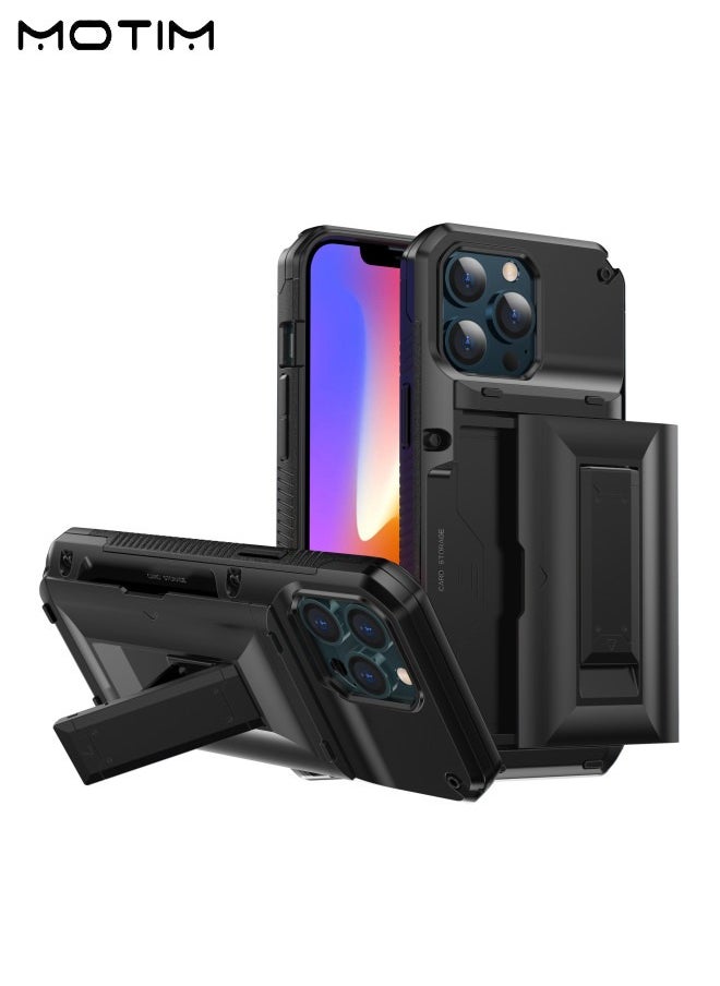 Motim Wallet Case for iPhone 14 Pro/iPhone 14 Pro Max Case with Card Holder, Heavy Duty Shockproof Phone Case with Kickstand/Hidden Card Slot  - Image 1