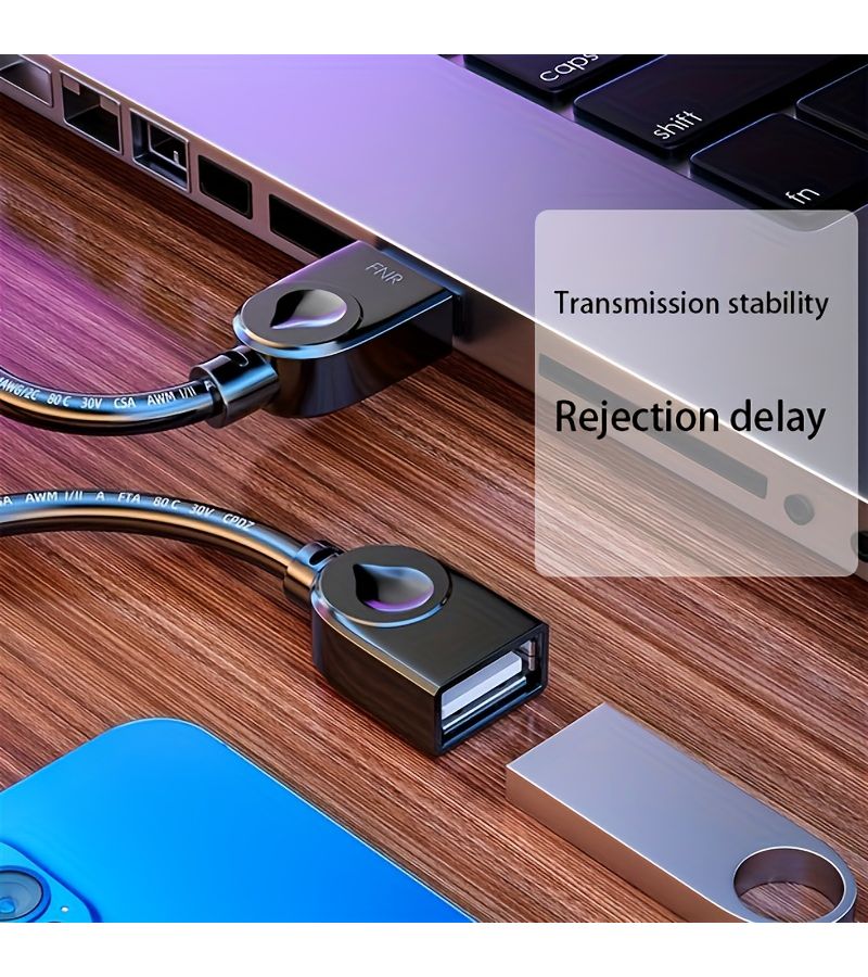 كابل تمديد USB 2.0 بطول 1 متر، ذكر إلى أنثى، سلك بيانات عالي السرعة - Image 3