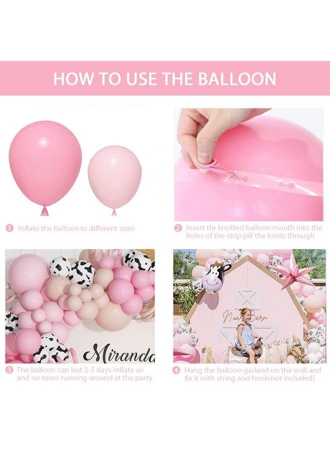duile - Cow Balloons Garland Arch Kit With Pink Doublelayer Nude Cow Print Balloon Animal Balloon Farm Cow Birthday Party Baby Shower Birthday Party Decorations - Image 1