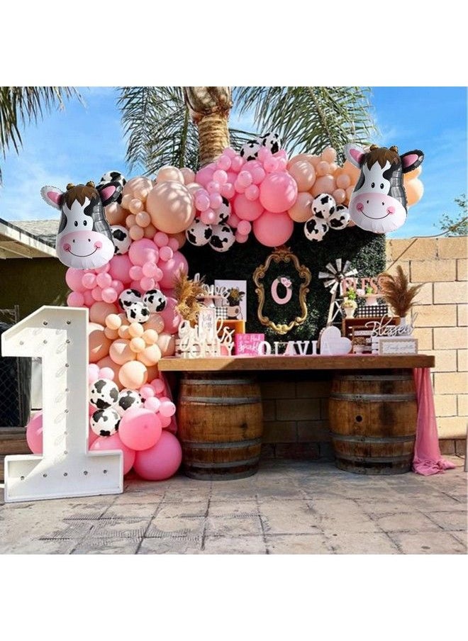 duile - Cow Balloons Garland Arch Kit With Pink Doublelayer Nude Cow Print Balloon Animal Balloon Farm Cow Birthday Party Baby Shower Birthday Party Decorations - Image 1