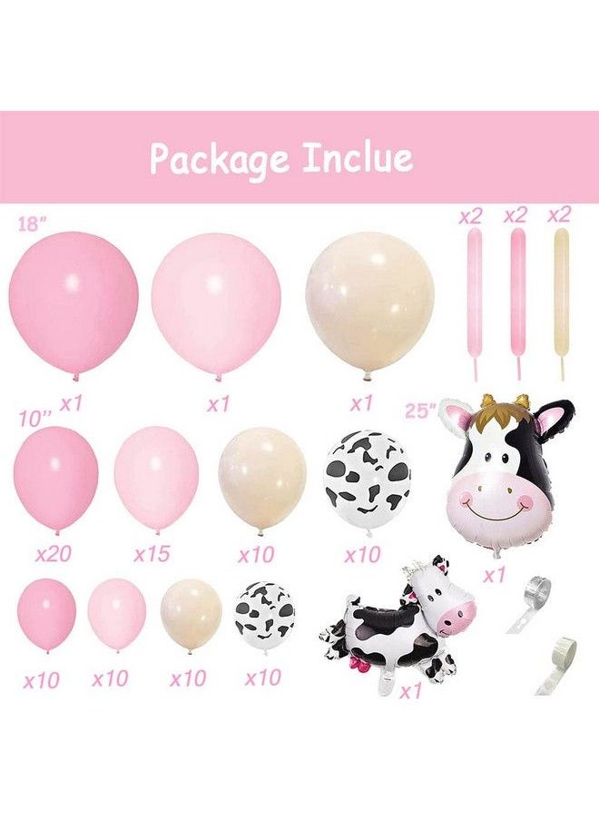 duile - Cow Balloons Garland Arch Kit With Pink Doublelayer Nude Cow Print Balloon Animal Balloon Farm Cow Birthday Party Baby Shower Birthday Party Decorations - Image 1