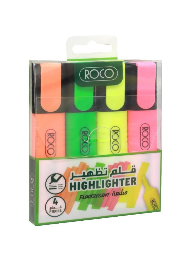 ROCO Highlighter pack of 4 Assorted