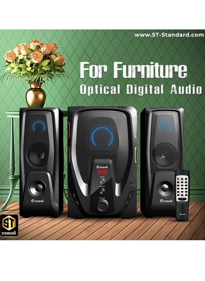 Standard Speaker Standard 2.1 ROAR 6400 Power 64 Watt illuminated multimedia speaker Optical Cable - Aux - Bluetooth - Usb - Sd card - Radio - Led Screen - Remote - Full Function  - Image 5