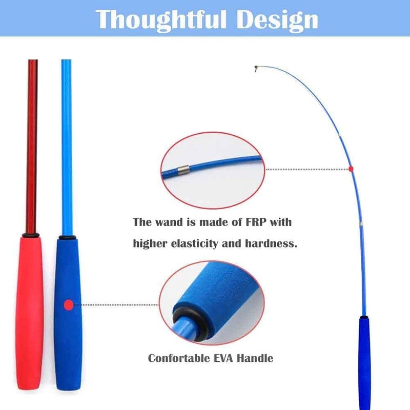MQ Varied size selections MQ Interactive Cat Wand Toy With 2 Poles & 9 Attachments - Worm Feathers Toy for Kitten and Indoor Cats Multi usage - Image 5