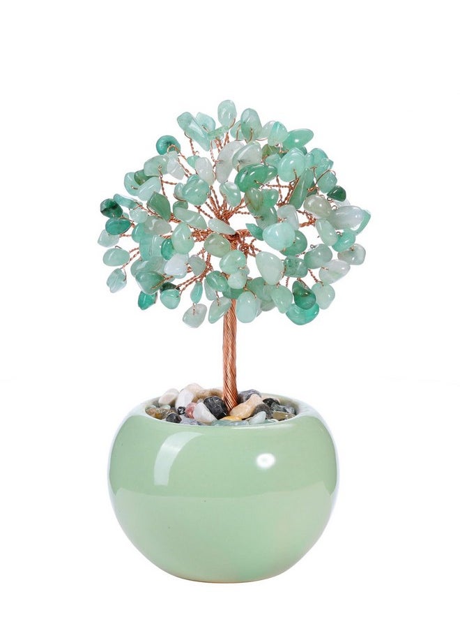 CrystalTears CrystalTears Green Aventurine Crystal Tree Natural Healing Crystal Gemstone Money Tree Feng Shui Stone Tree Life Ornament for Home Office Decor Wealth Good Luck Crystal Gift for Mom Mothers Day  - Image 1