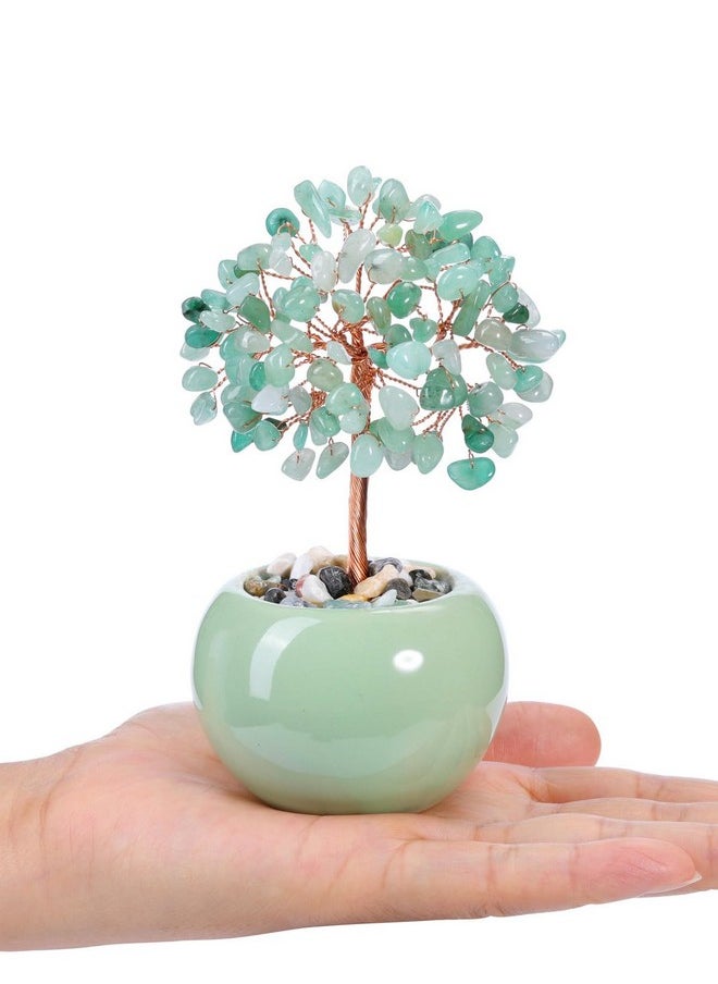 CrystalTears CrystalTears Green Aventurine Crystal Tree Natural Healing Crystal Gemstone Money Tree Feng Shui Stone Tree Life Ornament for Home Office Decor Wealth Good Luck Crystal Gift for Mom Mothers Day  - Image 4