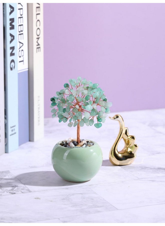 CrystalTears CrystalTears Green Aventurine Crystal Tree Natural Healing Crystal Gemstone Money Tree Feng Shui Stone Tree Life Ornament for Home Office Decor Wealth Good Luck Crystal Gift for Mom Mothers Day  - Image 2