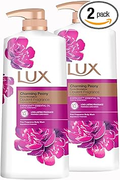 LUX Charming Peony Body Wash with Orange Oil Mens Womens Aromatic LongLasting Fine Fragrance Shower Gel Nourishing Body Cleanser Aromatic Fragrance Bath Soap Pack of 2 1L