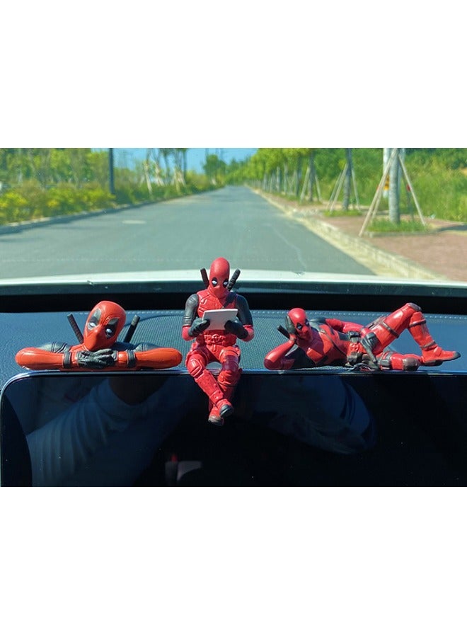 3-Piece Marvel Deadpool Figure Toy Set, Deadpool Model Figure Statue, PVC Character Model Toys, Toy for Desktop/Car Decorations/Collectibles, Gifts for Fans - Image 5