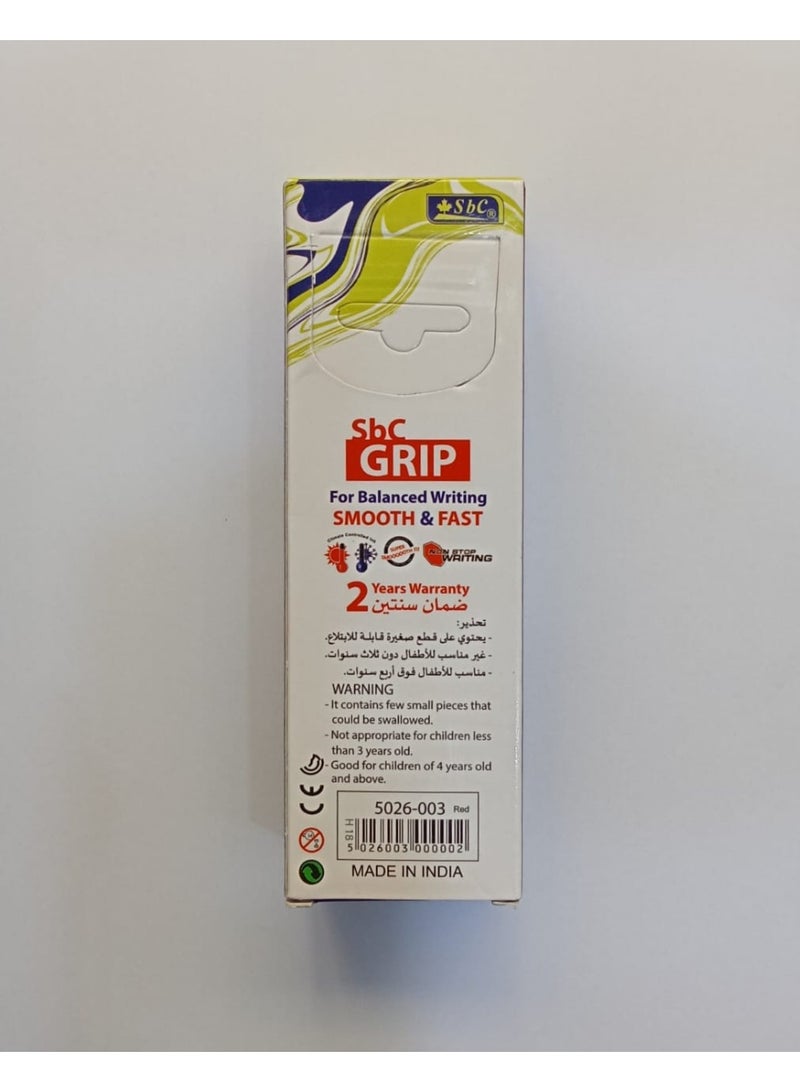 SBC GRIP PEN 10PCS,RED BALLPOINT PEN - Image 2