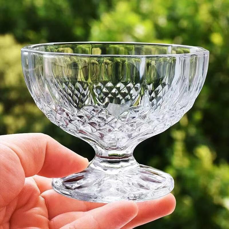 WQR Ice Cream Glasses Cups Dishes for DessertsFruit Sundae Jellies and Pudding Glass 190 ml Serving Bowls Perfect for Home Restaurants and Parties Dishwasher SafeSet of 6 o ice Bowl 6 - Image 5