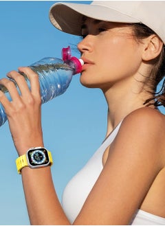Color Fans Apple Watch Ocean Band 41mm 40mm 38mm for Men Women, Soft Silicone Sport Band Replacement Strap for Apple Watch Ultra iWatch Series 8 7 SE 6 5 4 3 2 1 Neon Yellow  - Image 2