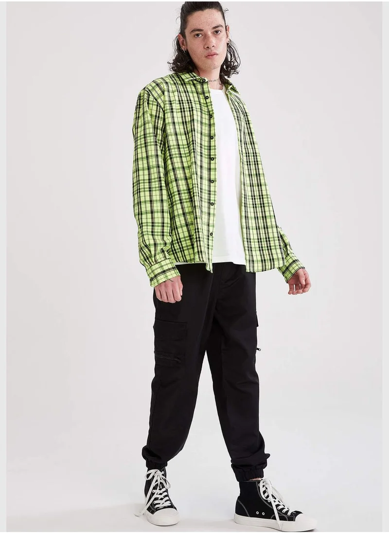 DeFacto Regular Fit Plaid Long Sleeve Shirt