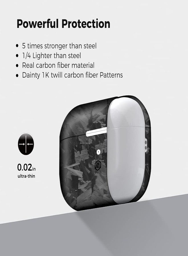 MONOCARBON Real Carbon Fiber Case for Airpods Pro 2nd Generation with Lanyard,AntiScratch Slim Protective Hard Cover for Airpods Pro 2 Compatible with Magsafe Wireless Charging-Forged Matte Black - Image 3