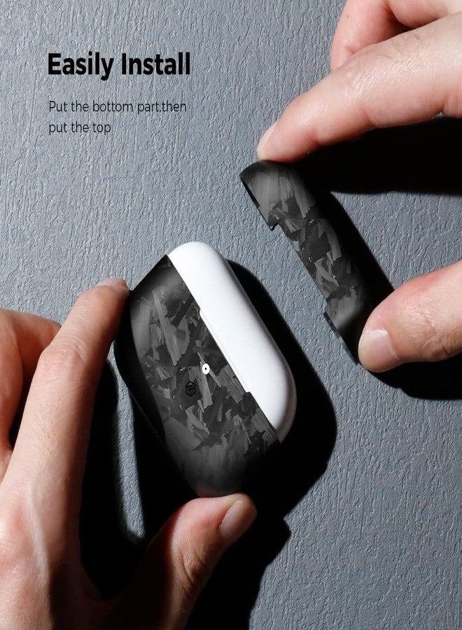 MONOCARBON Real Carbon Fiber Case for Airpods Pro 2nd Generation with Lanyard,AntiScratch Slim Protective Hard Cover for Airpods Pro 2 Compatible with Magsafe Wireless Charging-Forged Matte Black - Image 4