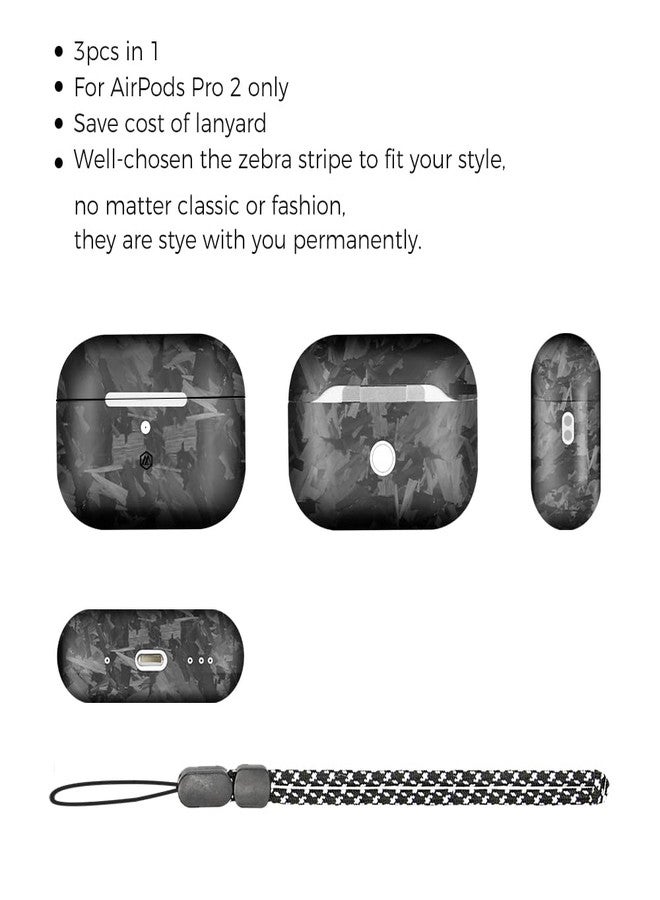 MONOCARBON Real Carbon Fiber Case for Airpods Pro 2nd Generation with Lanyard,AntiScratch Slim Protective Hard Cover for Airpods Pro 2 Compatible with Magsafe Wireless Charging-Forged Matte Black - Image 5