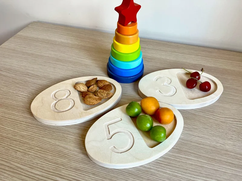 Kidoppo Number Counting Tray Tracing Table | montessori Developmental Toy | wooden Educational Number Counting Tutorial