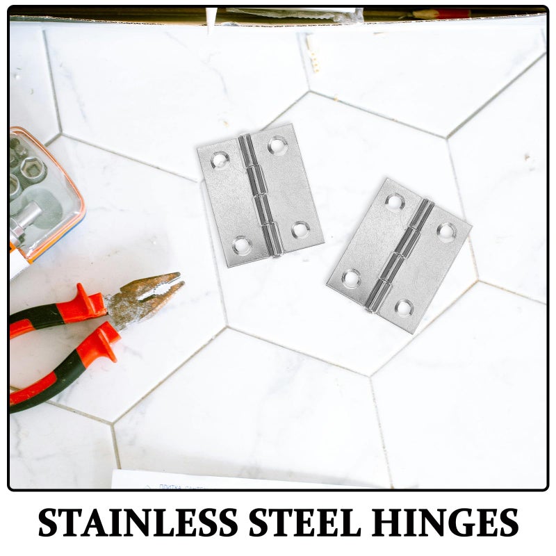 20 Pcs 1 5 Inch Stainless Steel Flat Heavy Duty Door Hinges For Jewelry Box Cabinet Hardware - Image 4