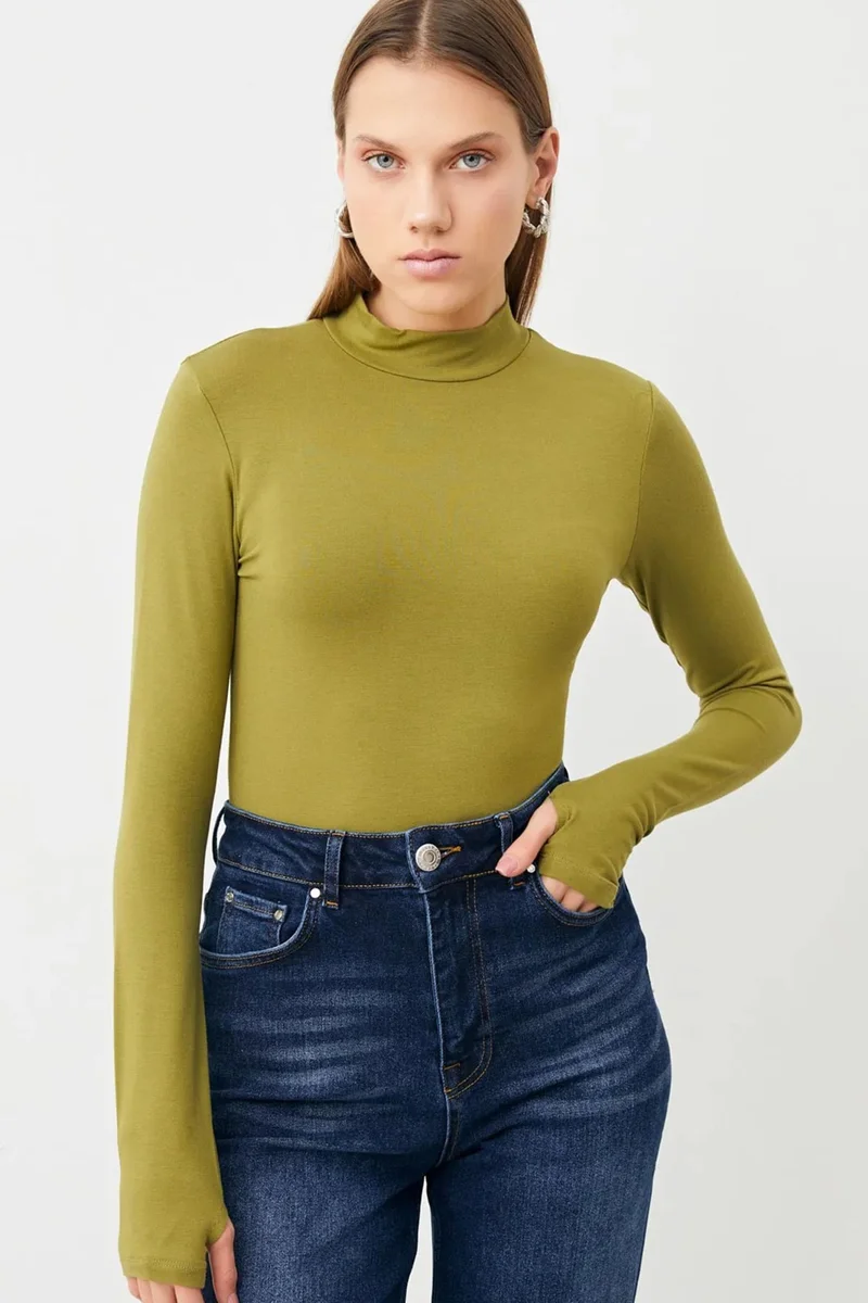 Bipantolon BIPANTOLON Women's 3-Pack Slim Fit Half Turtleneck Bodysuits