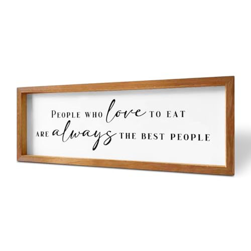 ENGVZ Humorous Kitchen Decor Rustic Country Sign Novelty Wooden Framed Kitchen Accessories Inspirational Quotes Farmhouse Hanging Wall Decoration for Home, Dining Room, Office, or Hallway - Image 1