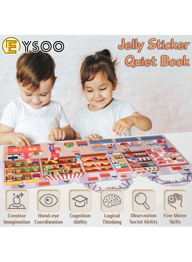 EYSOO Sticker Books 5 Pack Busy Books Kids Reusable Stickers Travel Toy for Kids 3-5 - Image 3