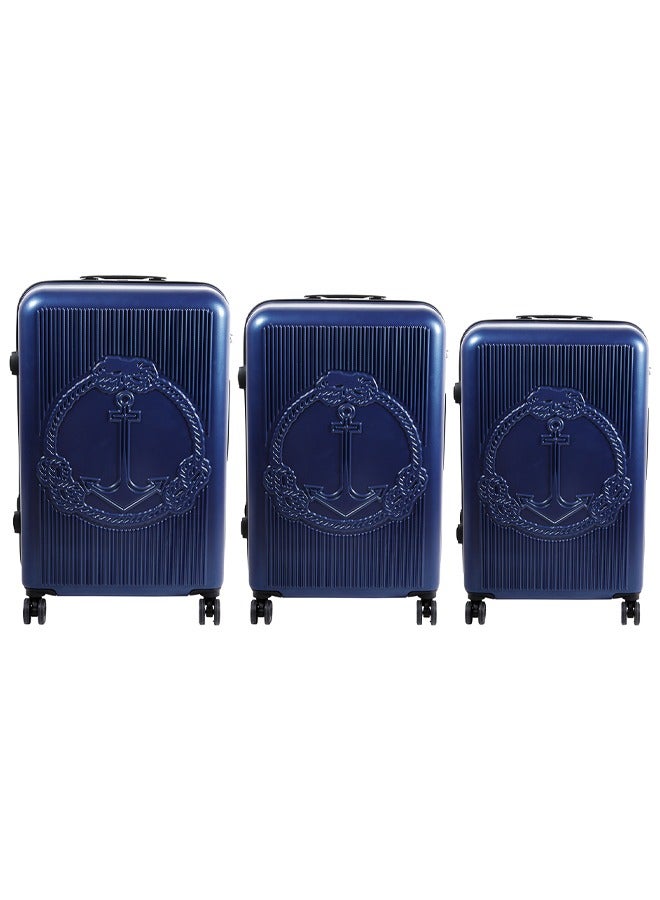 بيج ديزاين 33 قطع تصميم المحيط مجموعة حمل الأمتعة باللون الكحلي - Image 2