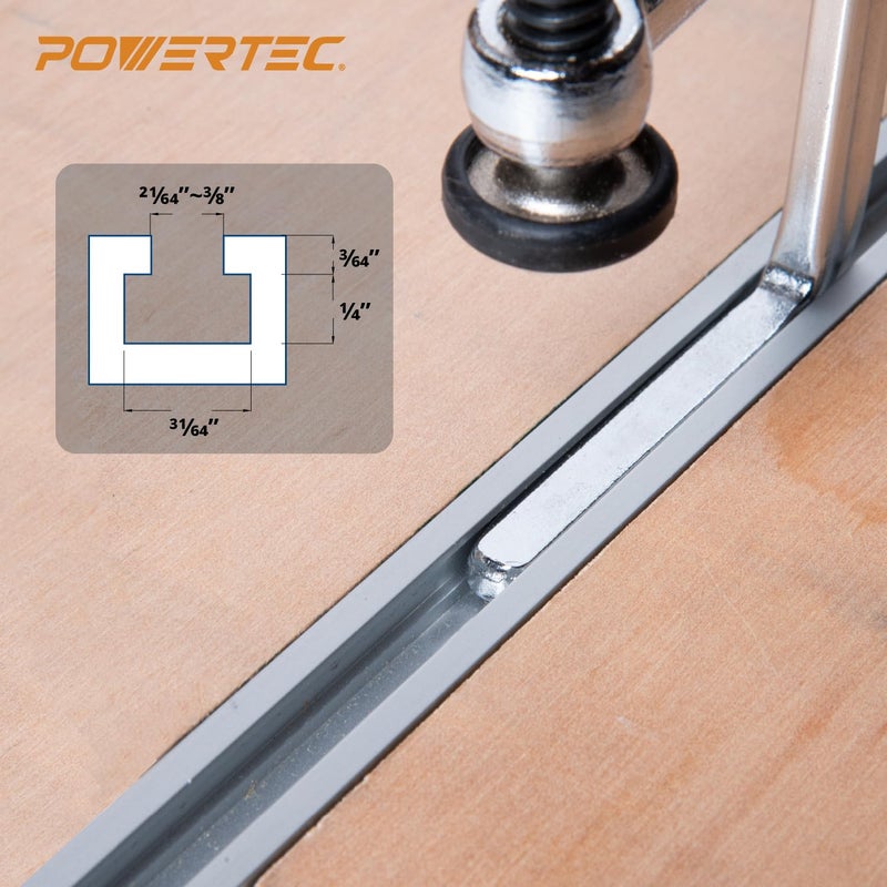 POWERTEC 71409 Quick Screw Guide Rail Clamp for MFT Table and Track Saw Guide Rail System, 7” Capacity x 2-3/8” Throat Depth, 400lbs Clamping Force, 2 Pack - Image 4
