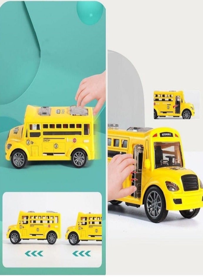 School Bus Toy for Kids - Door Opening - School Bus for Boys and Girls - Drop Resistant - Mini School Bus Model (Orange) - Image 3