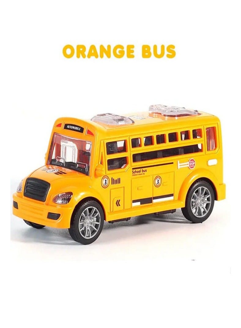 School Bus Toy for Kids - Door Opening - School Bus for Boys and Girls - Drop Resistant - Mini School Bus Model (Orange) - Image 1