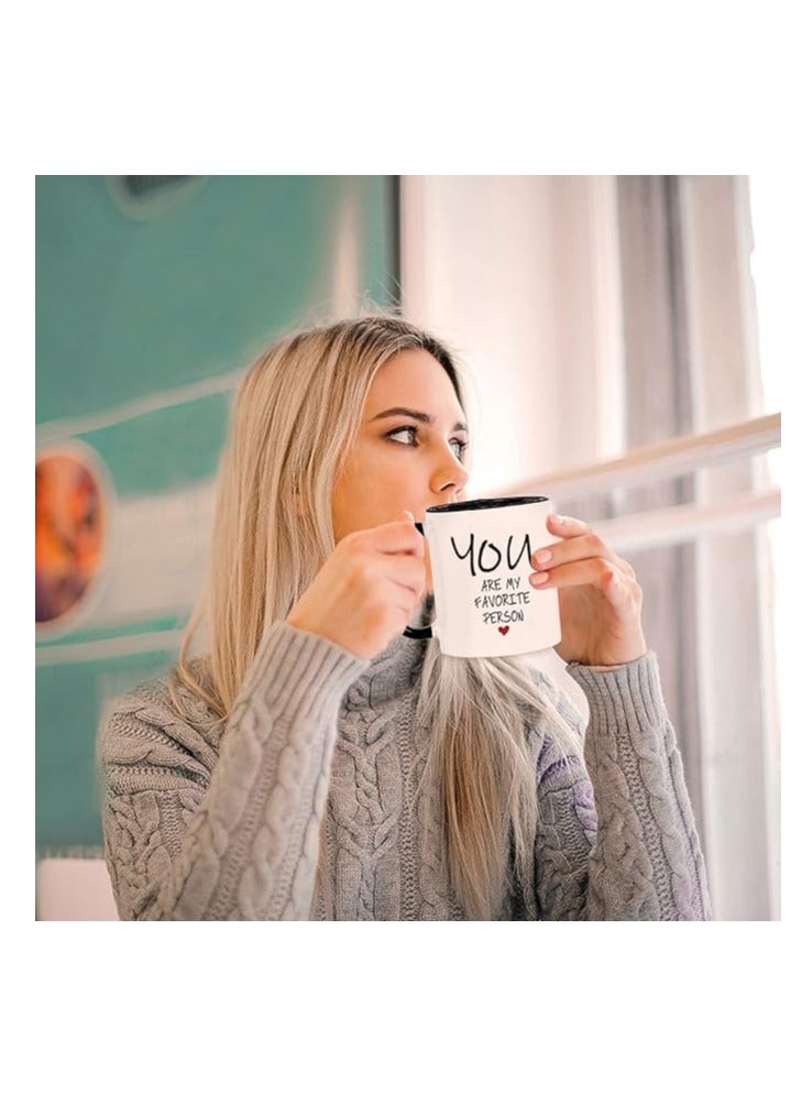 RYN You Are My Favorite Person Coffee Mug, Valentines Day Anniversary for Him Her Wife Husband, Boyfriend Girlfriend Birthday Christmas Ideas, Coffee Mug for Girlfriend 11 Oz - Image 2