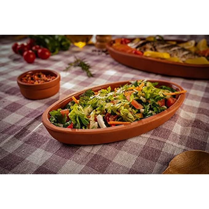 ريحني أواني بيضاوية صغيرة للطهي للأطباق المكسيكية الهندية الكورية أواني طهي يدوية قدر طيني للفرن قدر فخاري للطهي صينية طينية للطهي طهي وعاء فخاري طيني طقم دقيقتين - Image 3