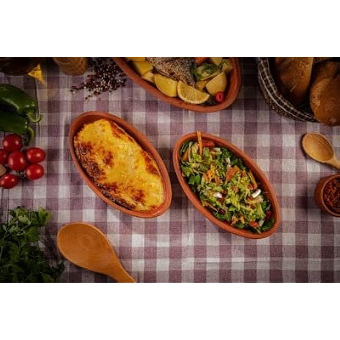 ريحني أواني بيضاوية صغيرة للطهي للأطباق المكسيكية الهندية الكورية أواني طهي يدوية قدر طيني للفرن قدر فخاري للطهي صينية طينية للطهي طهي وعاء فخاري طيني طقم دقيقتين - Image 2