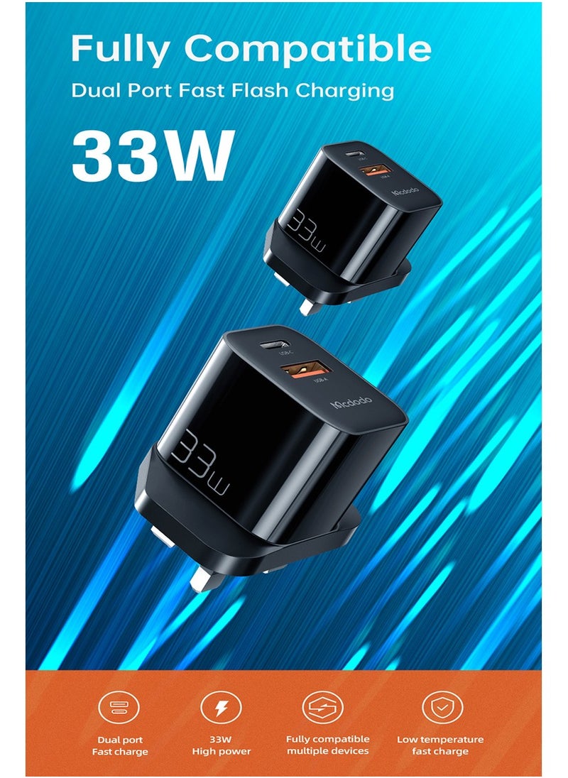 مكدودو شاحن جداري سريع بمخرجين PD 33W  - Image 3