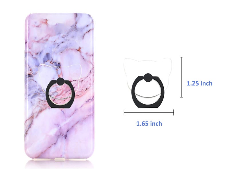 lenoup Transparent Cat Cell Phone Ring Holder Kickstand,360 Rotation Clear Cat Cell Phone Finger Ring Grip Stand for Phones,Pad - Image 5