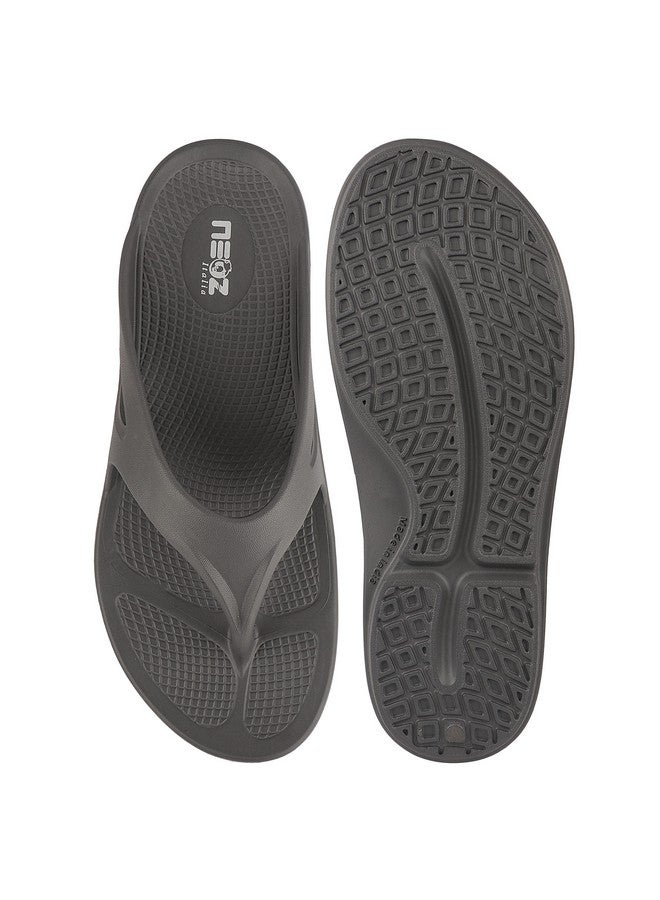 Neoz Extra Soft Men's Slippers with Cushion FootBed for Adult | Comfortable & Light Weight | Stylish & Anti-Skid | Waterproof & Regular Flip Flops for Gents/Boys, M-CLASSIC-CARBON_6 - Image 3