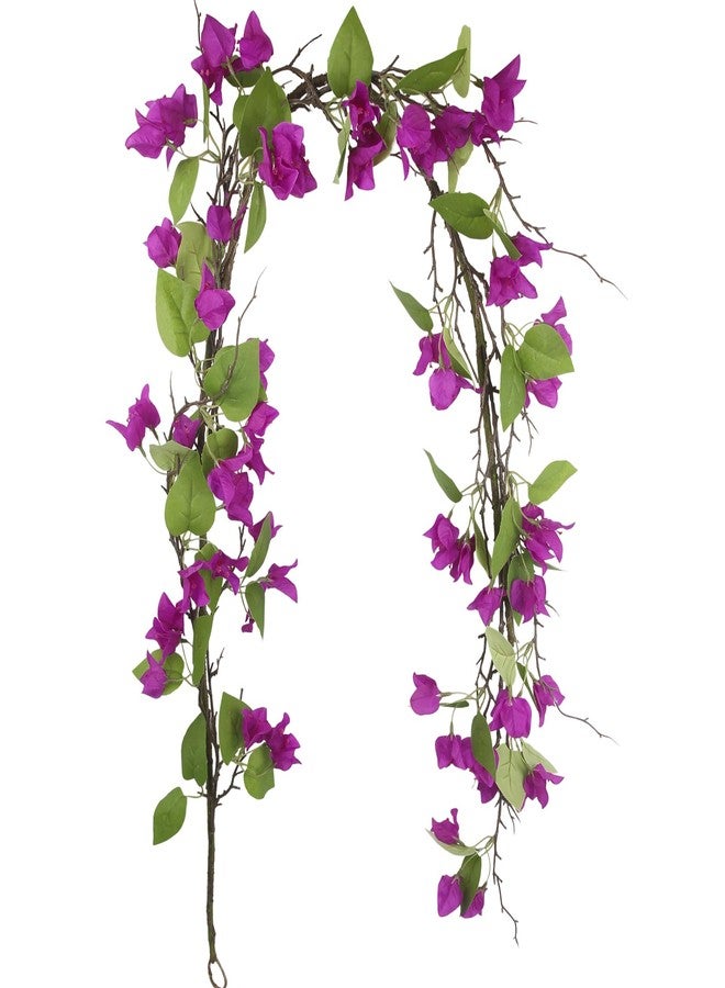 CITYES Artificial Bougainvillea Flowers Garland Purple Silk Bougainvillea Vines UV Resistant Realistic Faux Hanging Flowers Plants for Outdoor Outside Summer Decoration Porch Patio Balcony Yard Wall - Image 1