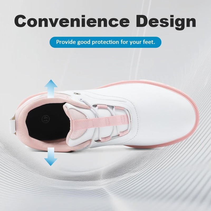 ULTIANT Women Golf Shoes Waterproof Spikeless Indoor Golf Sneakers Outdoor Non-Slip Sport Size 5-10(Pink,37) - Image 3