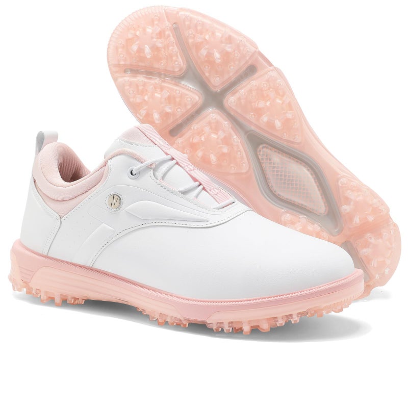 ULTIANT Women Golf Shoes Waterproof Spikeless Indoor Golf Sneakers Outdoor Non-Slip Sport Size 5-10(Pink,37) - Image 1