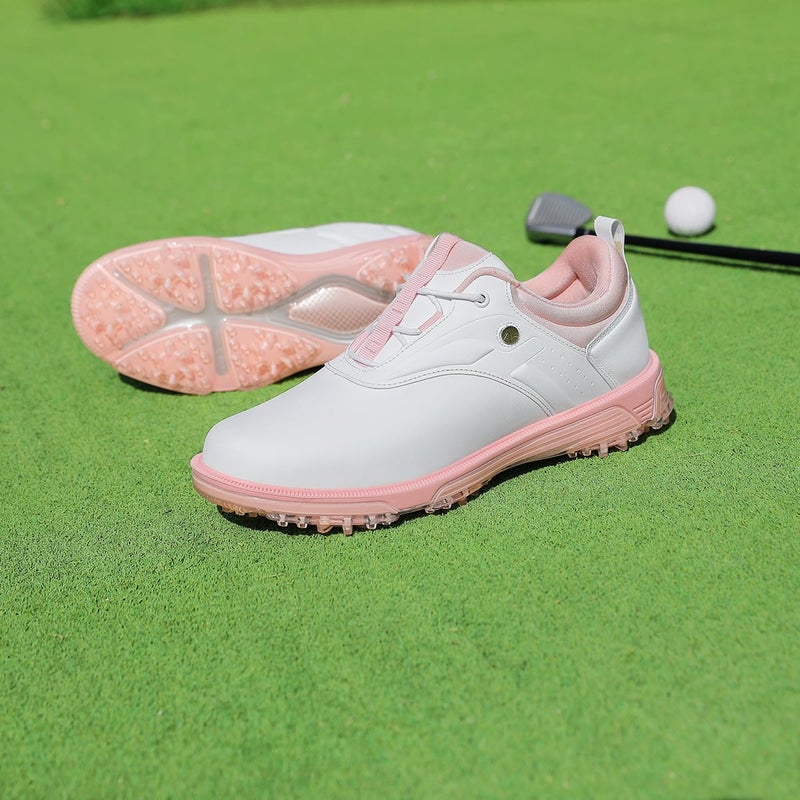 ULTIANT Women Golf Shoes Waterproof Spikeless Indoor Golf Sneakers Outdoor Non-Slip Sport Size 5-10(Pink,37) - Image 2