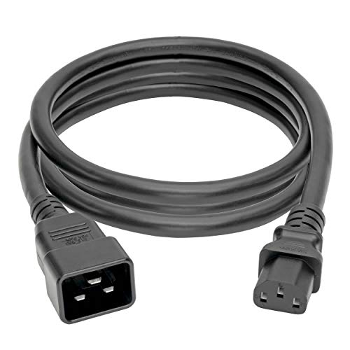Tripp Lite Heavy Duty Power Cable, C20 to C13 Extension Cord, 14 AWG, 15A 100-250V Computer Cable, 7ft, Black (P032-007) - Image 1