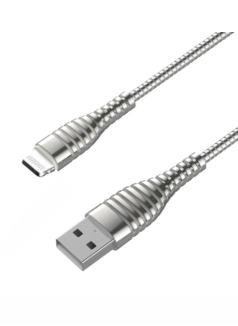 Bastec - Silver Lightning iPhone USB Charging and Data Transfer Cable - Model BC012 by Bastec" - Image 1